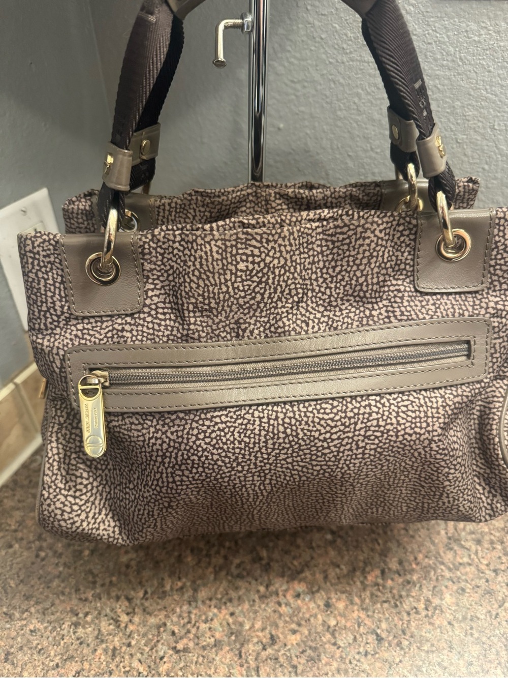 Borbonese rare Pebbled Shoulder Bag excellent condition